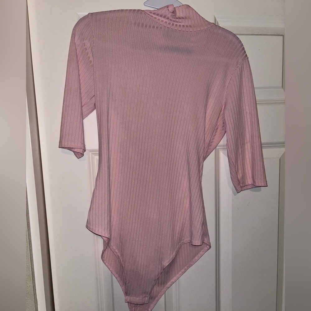 Nasty Gal Pink Ribbed Bodysuit